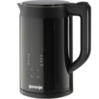 Електрочайник Gorenje 1.7л, подвійні стінки, LED дисплей, Strix контроль, чорний (K17DWDII) 