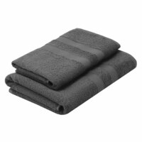 Набор полотенец махровых ARDESTO Splendid 50х90см, 70х140см, 2шт, серый темный (ART2359DG)
