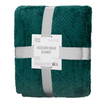 Плед ARDESTO Jacquard Braid 160х200см, 100% поліестер, смарагдовий (ART0207JB) 