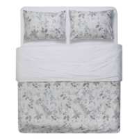 Комплект постільної білизни ARDESTO Gloria, двоспальний євро, сатин, польові квіти, сірий світлий (ART2022WF)