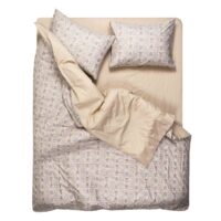 Комплект постільної білизни ARDESTO Gloria, двоспальний євро, сатин, польові квіти, бежевий (ART2022WB)