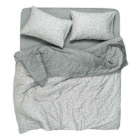 Комплект постільної білизни ARDESTO Gloria, півтораспальний євро, сатин, дрібні квіти, сірий (ART1622SS)