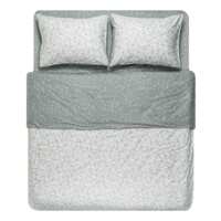 Комплект постільної білизни ARDESTO Gloria, двоспальний євро, сатин, дрібні квіти, сірий (ART2022SS)