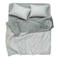 Комплект постільної білизни ARDESTO Gloria, двоспальний євро, сатин, дрібні квіти, сірий (ART2022SS)