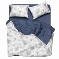 Комплект постільної білизни ARDESTO Gloria, півтораспальний євро, сатин, півонії, синій (ART1622PD)