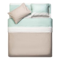 Комплект постільної білизни ARDESTO Gloria, півтораспальний євро, сатин, смужки, коричневий (ART1622RB) 