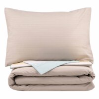 Комплект постільної білизни ARDESTO Gloria, двоспальний євро, сатин, смужки, коричневий (ART2022RB)