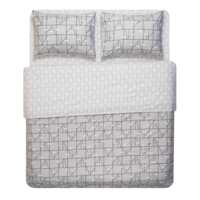 Комплект постільної білизни ARDESTO Gloria, півтораспальний євро, сатин, геометрія, сірий (ART1622PG)