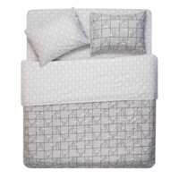 Комплект постільної білизни ARDESTO Gloria, двоспальний євро, сатин, геометрія, сірий (ART2022PG) 