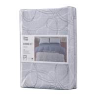 Комплект постільної білизни ARDESTO Gloria, двоспальний євро, сатин, геометрія, сіро-синій (ART2022PB)