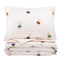 Комплект постільної білизни ARDESTO Gloria, півтораспальний євро, сатин, кролики, бежевий (ART1622BR)