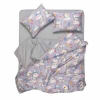 Комплект постельного белья ARDESTO Gloria, двуспальный евро, сатин, веселые котики, серый (ART2022FC)