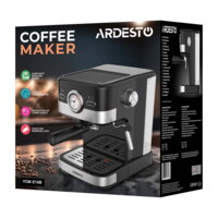 Кофеварка ARDESTO Steel Collection рожковая 1.5л, черно-серебристый (YCM-E16B)