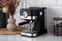 Кофеварка ARDESTO Steel Collection рожковая 1.5л, черно-серебристый (YCM-E16B)