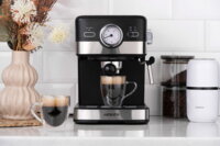 Кофеварка ARDESTO Steel Collection рожковая 1.5л, черно-серебристый (YCM-E16B)