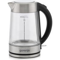 Електрочайник Gorenje, strix контроль, скло+метал 2200 Вт 1.7л (K17GDWII) 
