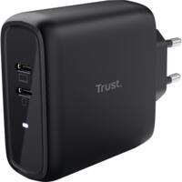 Мережевий зарядний пристрій Trust Maxo 65W Dual USB-C Black (25380_TRUST) 