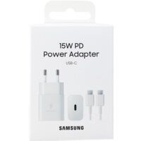 Зарядний пристрій мережевий Samsung 15Вт USB-С, 1м, білий (EP-T1510XWEGEU)