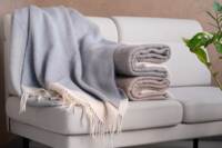 Плед ARDESTO Leonardo Bianco 140x200см 100% шерсть, голубой (ART0503LB)