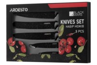 Набір ножів ARDESTO Black Mars, 5 предметів, чорний, нержавіюча сталь, пластик (AR2105BR)