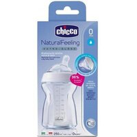Пляшечка Chicco Natural Feeling 0м+ 250 мл скляна (80623.00)