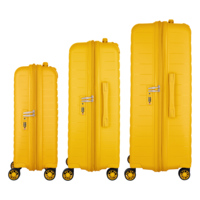 Набір валіз 2E, Aero, поліпропілен, L+M+S, TSA, 4 колеса, EXP, бурштиново-жовтий (2E-SPP-AERO-SET3-AY)