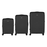 Набор чемоданов 2E, Aero, полипропилен, L+M+S, TSA, 4 колеса, EXP, черный (2E-SPP-AERO-SET3-BK)