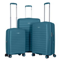 Набір валіз 2E, Aero, поліпропілен, L+M+S, TSA, 4 колеса, EXP, синій (2E-SPP-AERO-SET3-TB) 