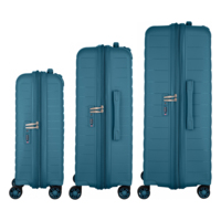 Набір валіз 2E, Aero, поліпропілен, L+M+S, TSA, 4 колеса, EXP, синій (2E-SPP-AERO-SET3-TB)