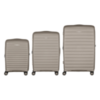 Набір валіз 2E, Aero, поліпропілен, (L+M+S), TSA, 4 колеса, EXP, сіро-коричневий (2E-SPP-AERO-SET3-TP)