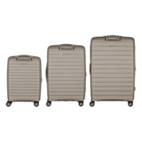 Набір валіз 2E, Aero, поліпропілен, (L+M+S), TSA, 4 колеса, EXP, сіро-коричневий (2E-SPP-AERO-SET3-TP)