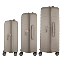 Набір валіз 2E, Aero, поліпропілен, (L+M+S), TSA, 4 колеса, EXP, сіро-коричневий (2E-SPP-AERO-SET3-TP)