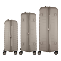 Набір валіз 2E, Aero, поліпропілен, (L+M+S), TSA, 4 колеса, EXP, сіро-коричневий (2E-SPP-AERO-SET3-TP)