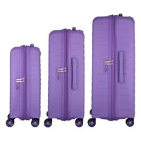 Набір валіз 2E, Aero, поліпропілен, L+M+S, TSA, 4 колеса, EXP, лавандовий (2E-SPP-AERO-SET3-LV)