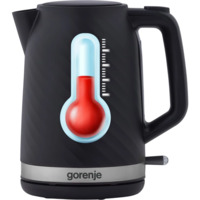 Електрочайник Gorenje 1.7л, Strix контроль, чорний матовий (K17SPB)
