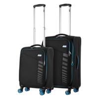 Набір валіз 2E, Trek, M+S, TSA, 4 колеса, + 2 рюкзаки Cabin 2E-BPET-CABIN-BK, поліестр, чорний (2E-SPE-TREK-SET4-BK)