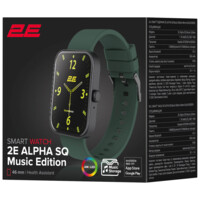 Смарт-годинник 2E Alpha SQ Music Edition, чорно-зелений (2E-CWW40BKGN)