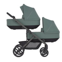 Дитяча коляска для 2 дітей Anex Modu Double Greeny: 2 люльки + 2 прогулянкові блоки (MD-02)