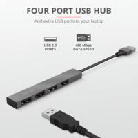 USB-концентратор Trust Halyx 4-Port USB-A 3.2 Grey (24947_TRUST)