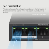Комутатор MERCUSYS 5xGE 65Вт, некерований (MS105GP)