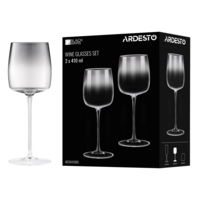 Набор бокалов для вина ARDESTO Black Mars Mira 410мл, 2шт, стекло, серый (AR2641GRG)