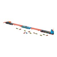 Трек Hot Wheels City Вантажівка-транспортер Суперперегони 2 в 1 (GVG37)