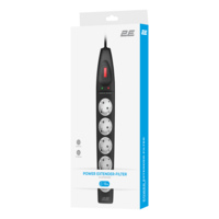 Подовжувач мережевий 2E 10м, чорний (2E-SP515M10BK)