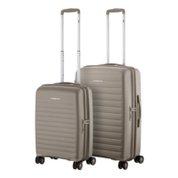 Набір валіз 2E, Aero, поліпропілен, M+S, TSA, 4 колеса, EXP, сіро-коричневий (2E-SPP-AERO-SET2-TP) 