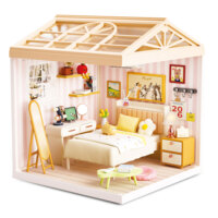 Конструктор-румбокс Mini House серии Интерьер Спальня, свет (8004)