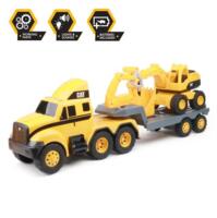 Игрушечный грузовик Funrise CAT с прицепом и экскаватором (82740)
