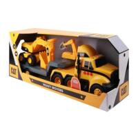 Игрушечный грузовик Funrise CAT с прицепом и экскаватором (82740)