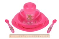 Набір для годування Nuvita 12м+ Рожевий, 3 предмета (NV1495Pink)