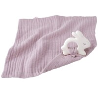 Каучуковий прорізувач для зубів з комфортером Кролик, блідо-рожевий, Kikadu (10401) 