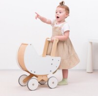 Візочок для ляльок з постільною білизною New Classic Toys, біла (10760)